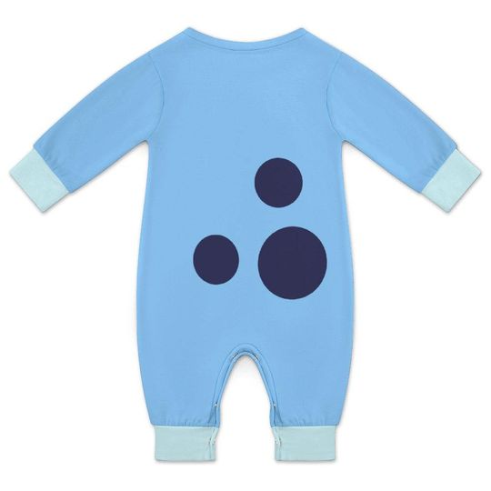 Baby Blue 3D Long Sleeve Romper for Toddlers