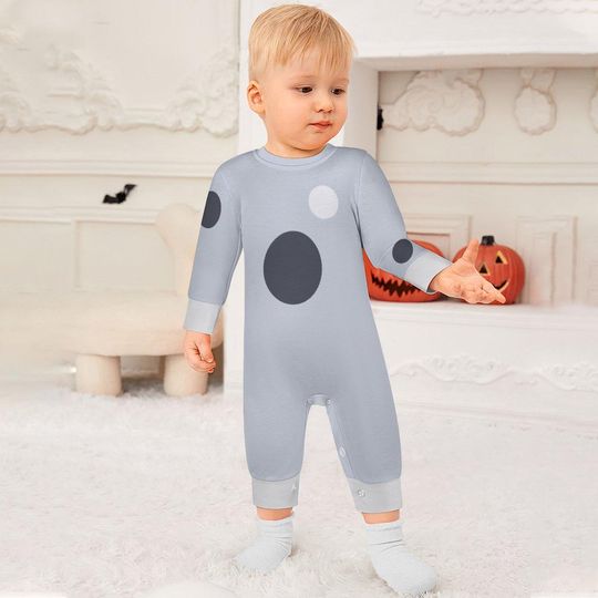 Gray Little Cousin 3D Long Sleeve Baby Romper