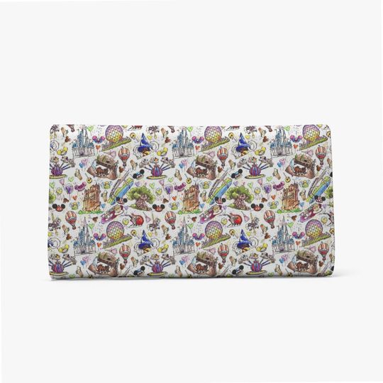 Disney World Parks Doodles Wallet - Disney Leather Wallet