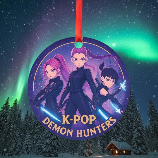K Pop Demon Hunters Ornament - Huntrix Mira Zoey Rumi Christmas Decoration