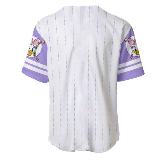 Daisy Duck White Purple Lilac Disney Custom Baseball Jersey