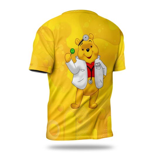 Doctor Pooh Yellow Button Overalls Patterns Disney T-shirts