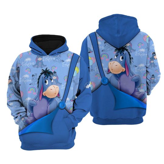 Eeyore Donkey Blue | Disney Hoodies Button Overalls Patterns