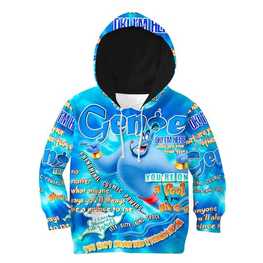 Aladdin Genie Words Pattern | Disney Quotes 3D Hoodie
