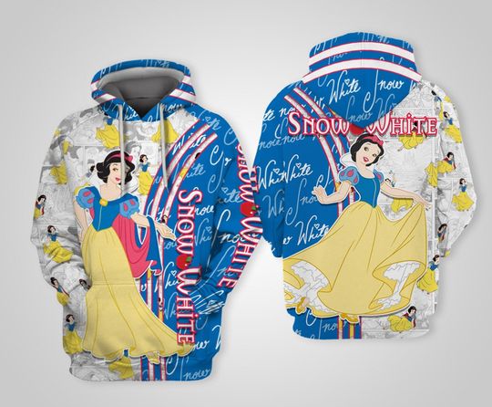 Snow White Princess Blue 3D Hoodie