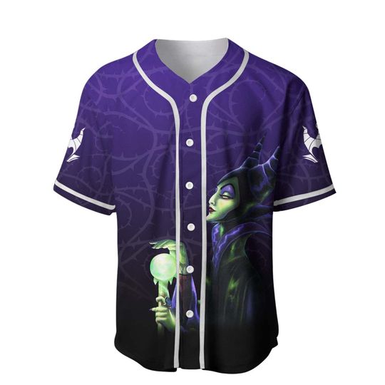 Maleficent Ombre Purple Black Disney Custom Baseball Jersey