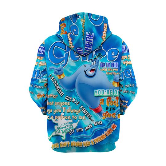 Aladdin Genie Words Pattern | Disney Quotes 3D Hoodie