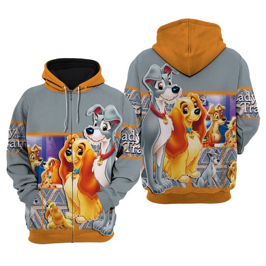 Disney Lady And The Tramp Dogs | Disney 3D Hoodie