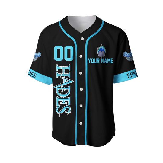 Villain Hades Black Neon Blue | Disney Custom Baseball Jerse