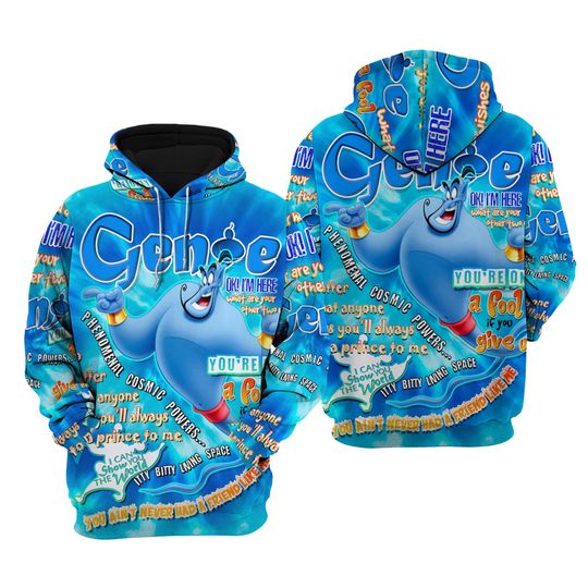 Aladdin Genie Words Pattern | Disney Quotes 3D Hoodie