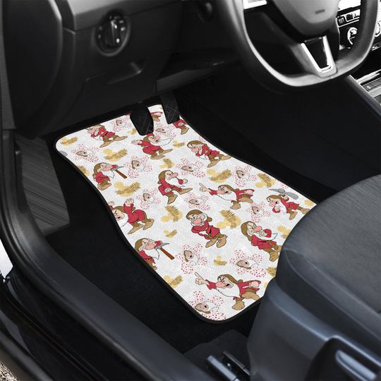 Grumpy Patterns Red Brown Beige White Disney Graphic Cartoon Custom Personalized Car Floor Mat Set Accessories Decorations