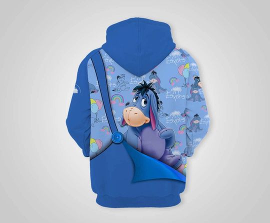 Eeyore Donkey Blue | Disney 3D Hoodie