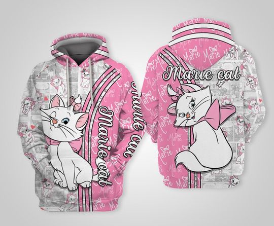Marie The Aristocats Pink 3D Hoodie