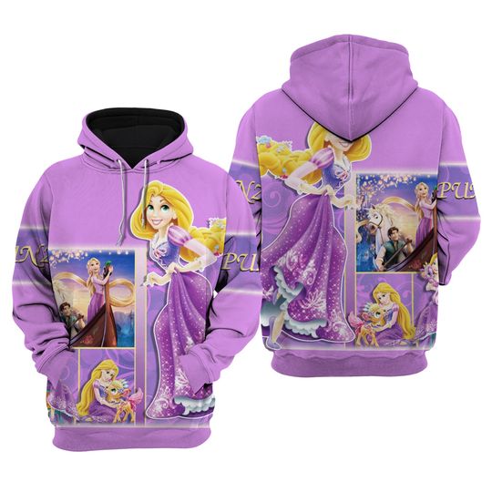 Purple Rapunzel Tangled Disney Princess 3D Hoodie
