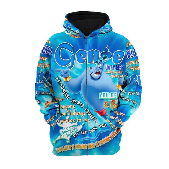 Aladdin Genie Words Pattern | Disney Quotes 3D Hoodie