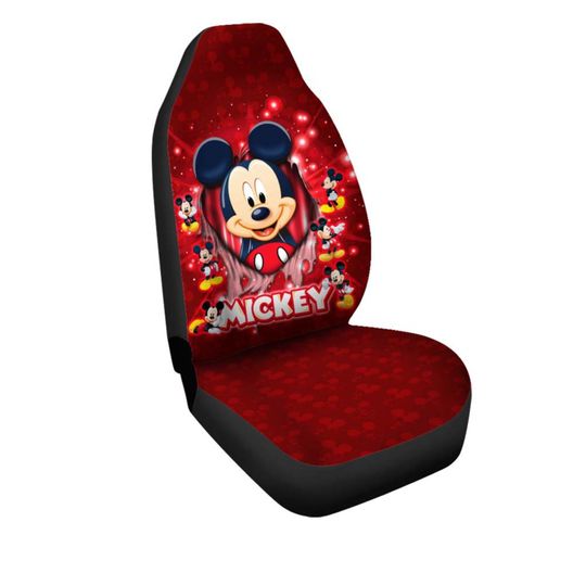Mickey Mouse Red Black White Bling Glitter Disney Car Seats Cover