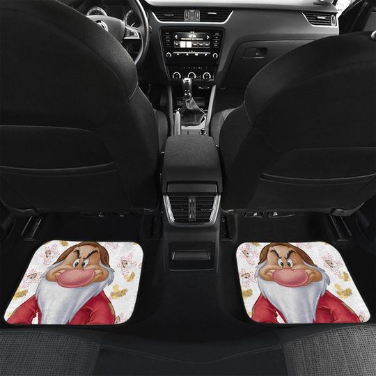 Grumpy Patterns Red Brown Beige White Disney Graphic Cartoon Custom Personalized Car Floor Mat Set Accessories Decorations
