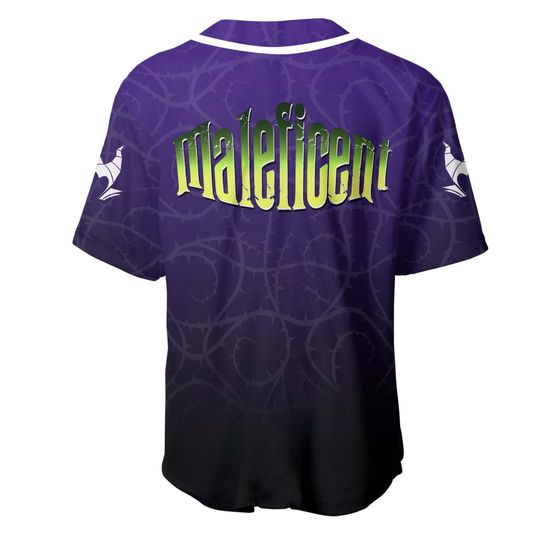 Maleficent Ombre Purple Black Disney Custom Baseball Jersey