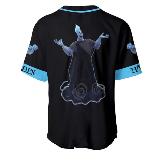 Villain Hades Black Neon Blue | Disney Custom Baseball Jerse