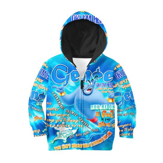Aladdin Genie Words Pattern | Disney Quotes 3D Hoodie