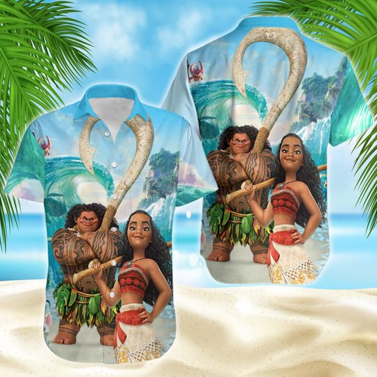 Moana Blue Full Print Disney Hawaiian Shirt