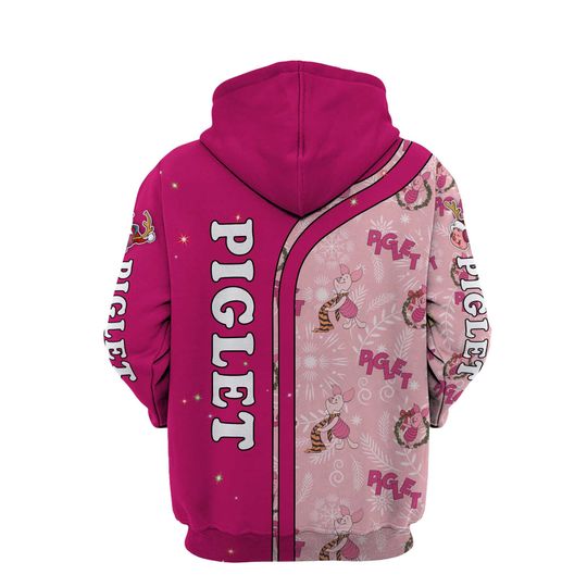 Piglet Pink Christmas Disney 3D Hoodie