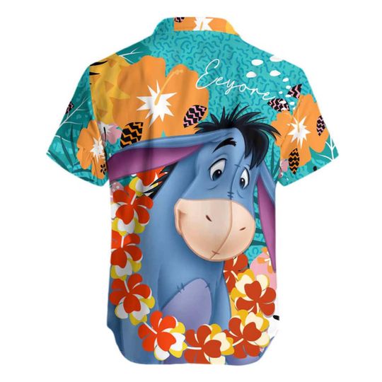Eeyore Donkey Floral Pattern Disney Hawaiian Shirt