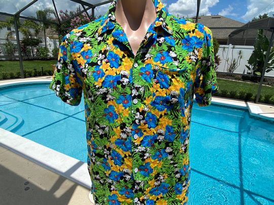 Disney Mickey Mouse Rayon Mens Hawaiian Shirt
