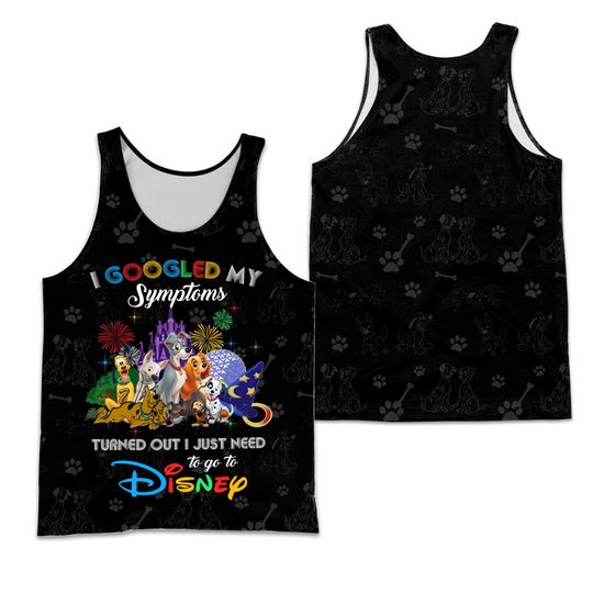 Disney Dogs Google Funny Quote Black Disney 3D Tank Top
