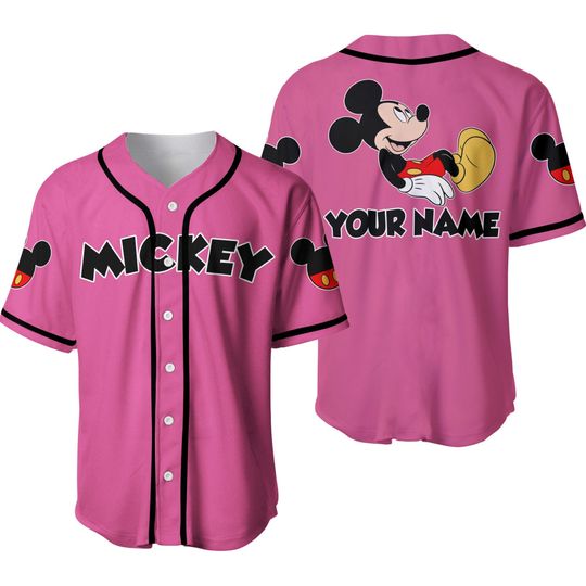 Mickey Mouse Black Pink | Custom Disney Baseball Jersey