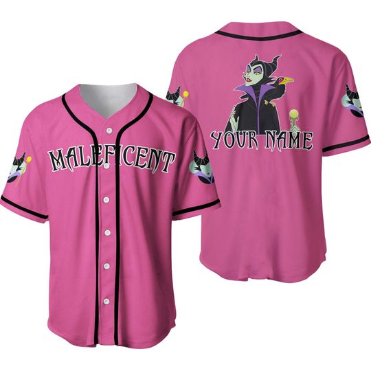Villain Maleficent Black Pink | Disney Baseball Jersey Personalized