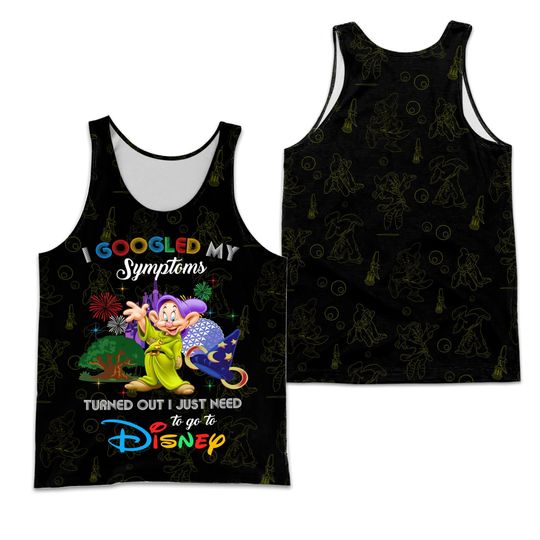 Dopey Dwarf Google Funny Quote Black Disney 3D Tank Top