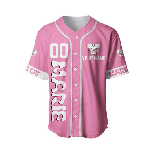Marie Cat Light Pink White | Custom Disney Jersey