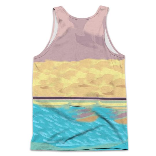Pastel Colorblock Stitch Surfing Full Print Disney Cartoon 3D Tank Top
