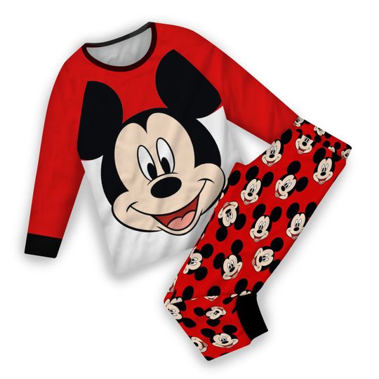 Big Red Mickey Mouse Head Disney | Family Matching Pajamas Set