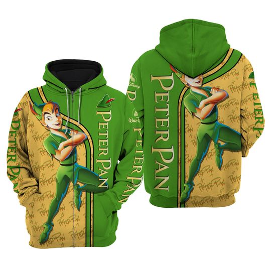 Peter Pan Green Yellow | Disney 3D Hoodie