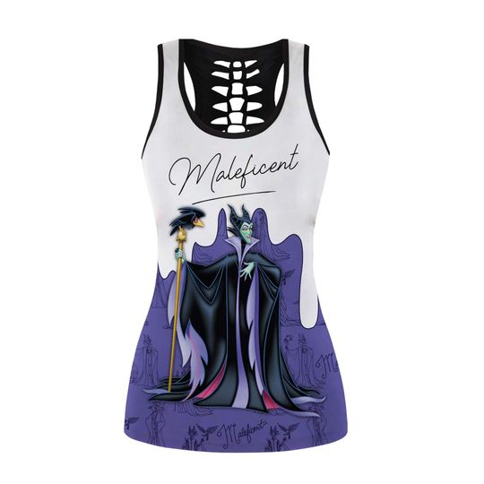Maleficent Disney Hollow Tanktop Legging Outfit Set