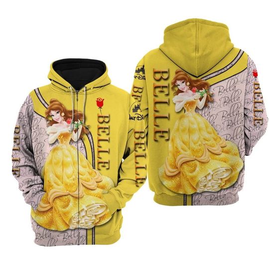 Princess Belle Princess Disney 3D Hoodie