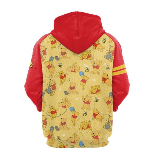 Winnie Pooh Pattern Raglan | Disney 3D Hoodie