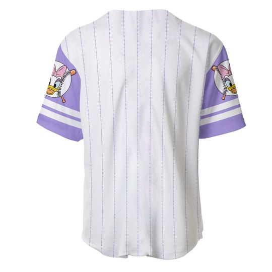 Daisy Duck White Purple Lilac | Disney Custom Baseball Jersey