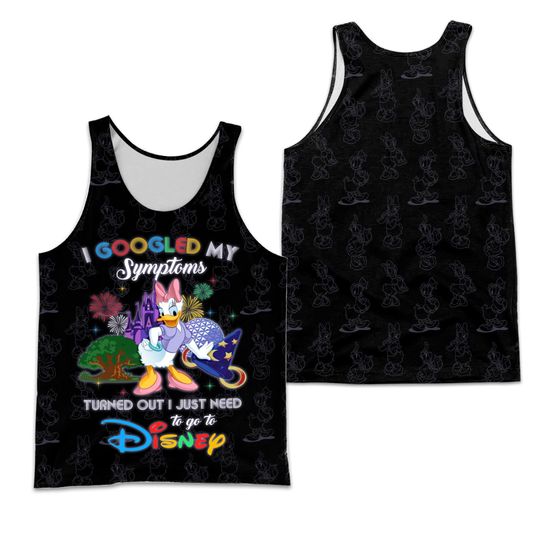 Daisy Duck Google Funny Quote Black Disney Cartoon 3D Tank Top