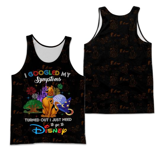 Scooby Doo Google Funny Quote Black Disney Cartoon 3D Tank Top