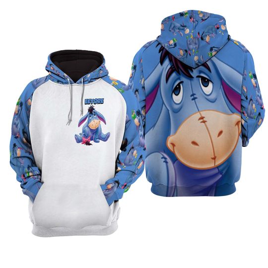 Eeyore Donkey Raglan Disney 3D Printed Hoodie