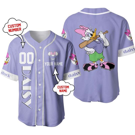 Daisy Duck Light Purple Lilac White | Disney Custom Baseball Jersey