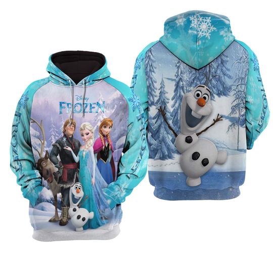 Elsa Anna Kristoff Olaf Sven | Disney 3D Hoodie