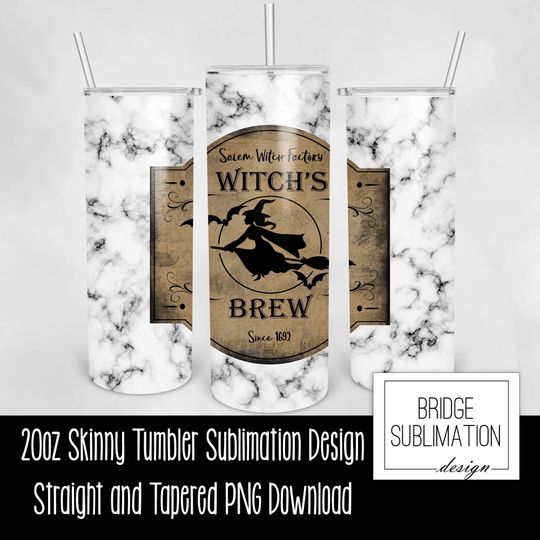 Witch's Brew Tumbler Design Bundle, 20oz Skinny Tumbler Sublimation Design Template Bundle, Halloween Tumbler  Bundle, Commercial Use