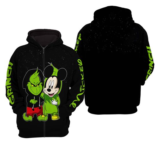 funny character And Mickey Disney Halloween 3D Hoodie
