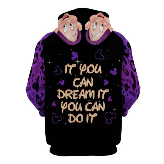 Dopey Black Violet | Disney 3D Hoodie