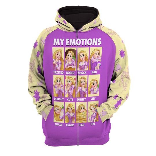 Rapunzel My Emotions  Disney 3D Hoodie