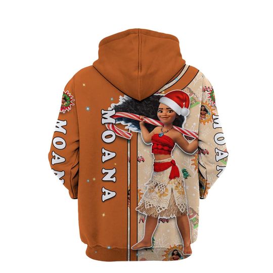 Moana Orange Christmas Disney 3D Hoodie